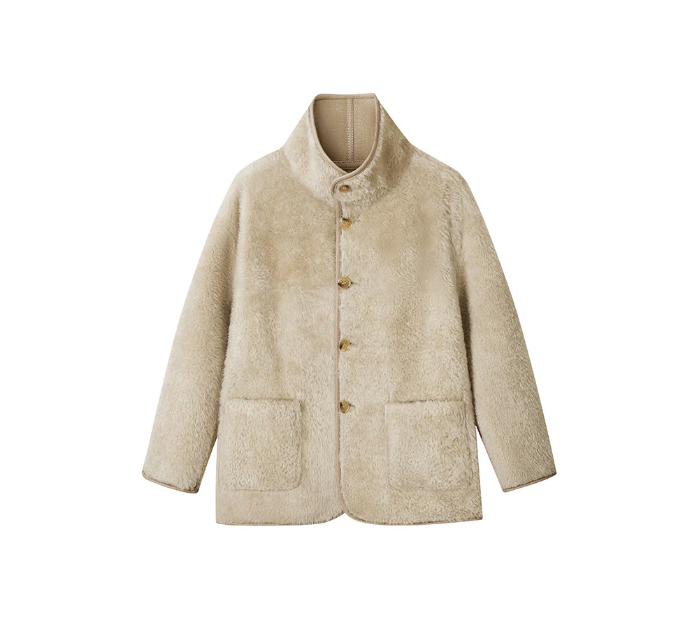 Double Faced Sheepskin Wool Reversible Jacket Vanea - Image 3