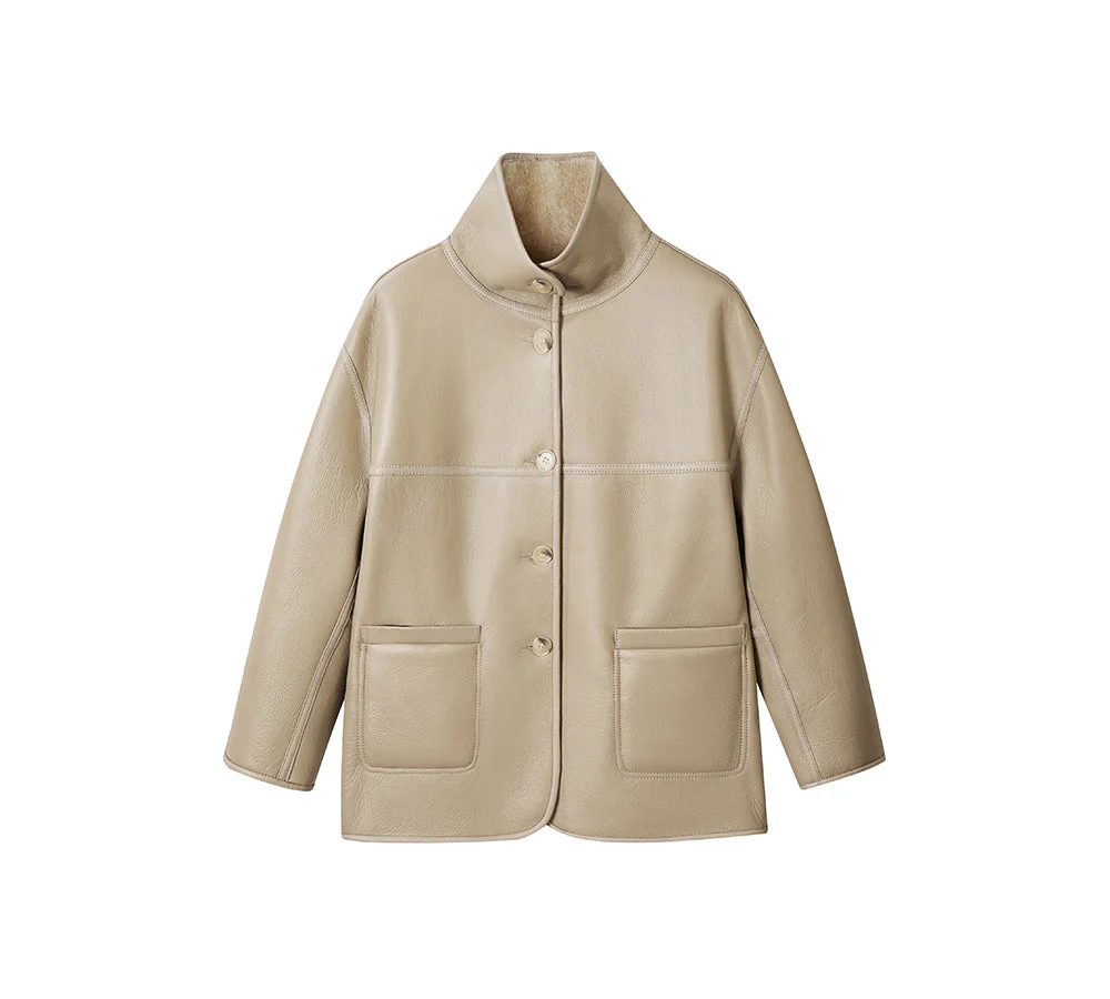 Double Faced Sheepskin Wool Reversible Jacket Vanea - Image 5