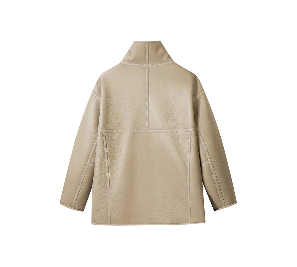 Double Faced Sheepskin Wool Reversible Jacket Vanea - Image 6