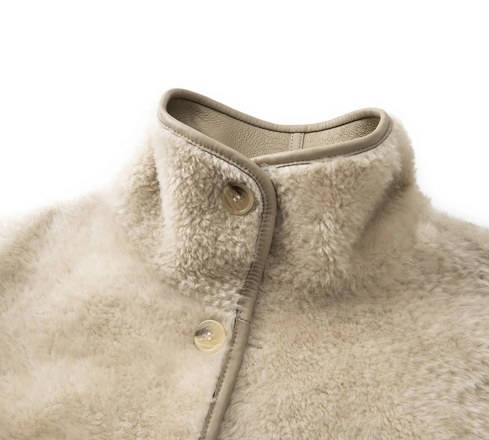 Double Faced Sheepskin Wool Reversible Jacket Vanea - Image 7