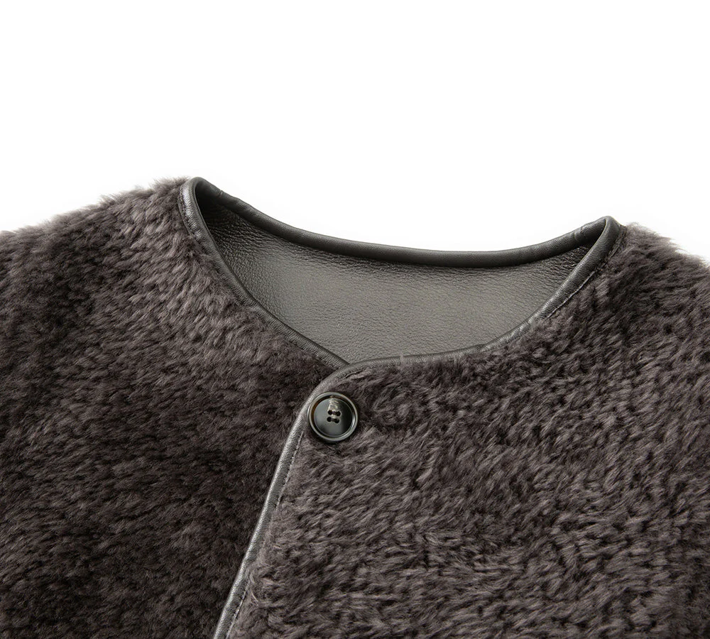 Double Faced Sheepskin Wool Reversible Vest Voreo - Image 17