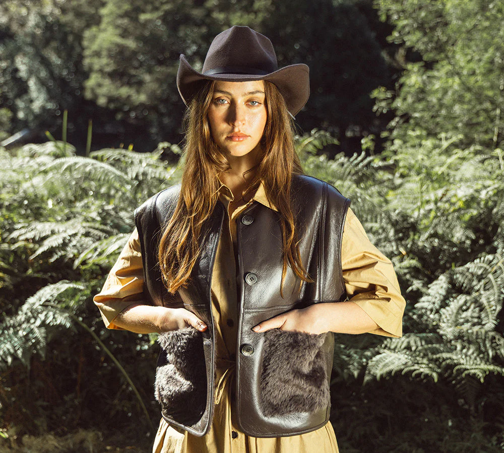 Double Faced Sheepskin Wool Reversible Vest Voreo - Image 2