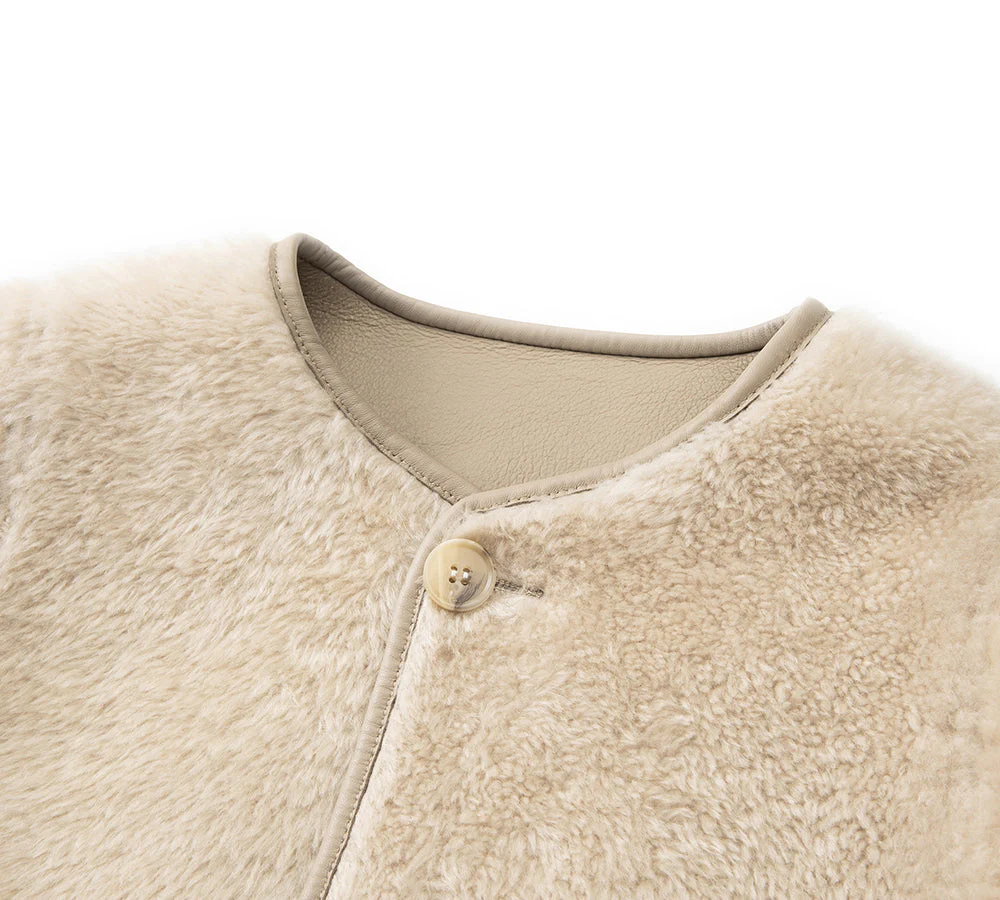Double Faced Sheepskin Wool Reversible Vest Voreo - Image 7