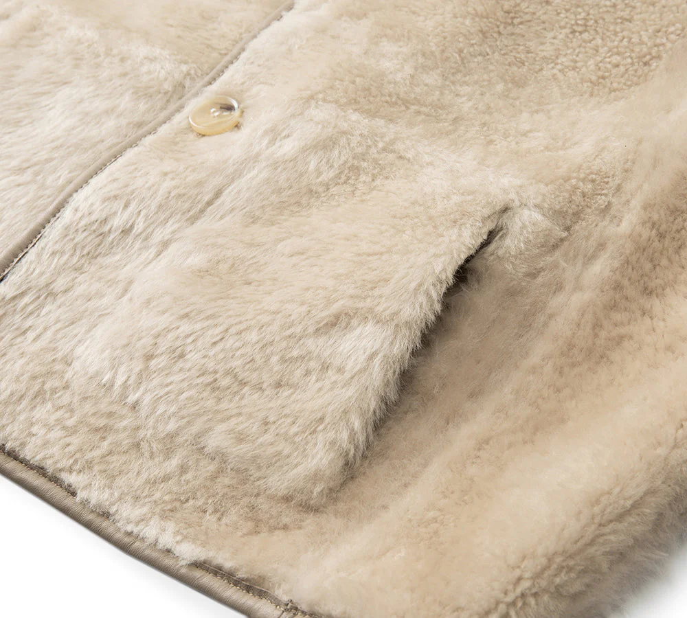 Double Faced Sheepskin Wool Reversible Vest Voreo - Image 8