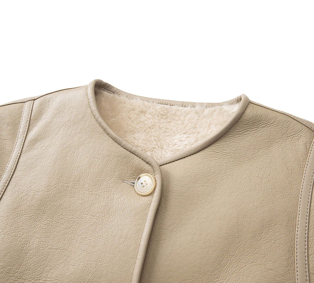 Double Faced Sheepskin Wool Reversible Vest Voreo - Image 9
