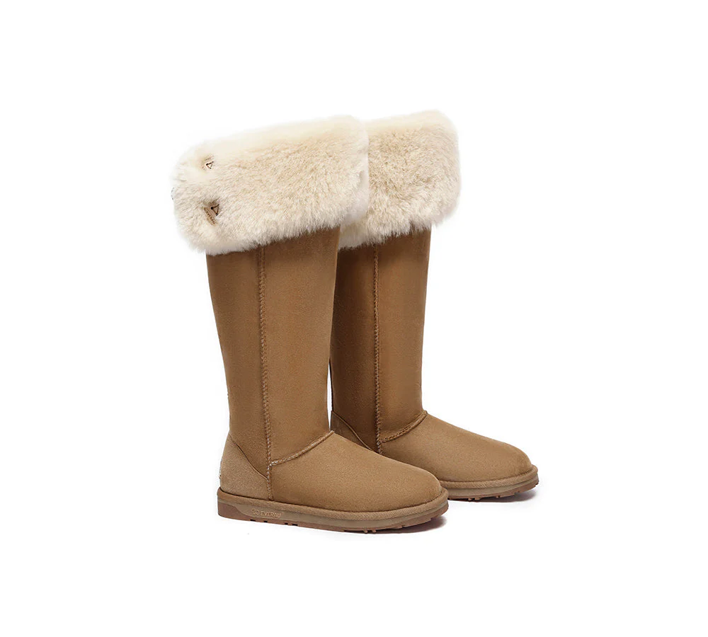UGG Boots Women Double Faced Sheepskin Wool Tall Button Over-Knee Jenner - Image 7