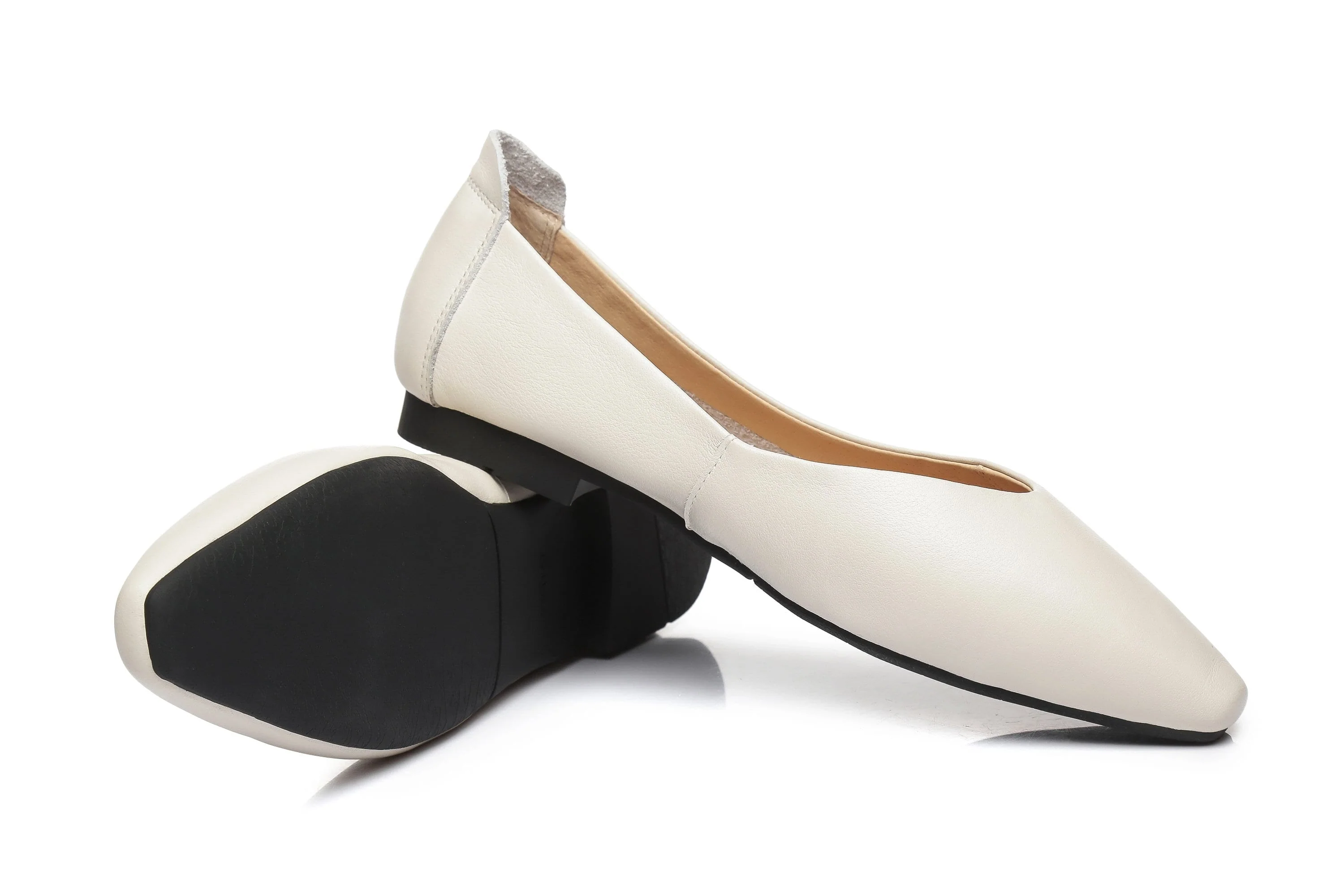 Everly Leather Pointed Toe Ballet Flats - Image 14