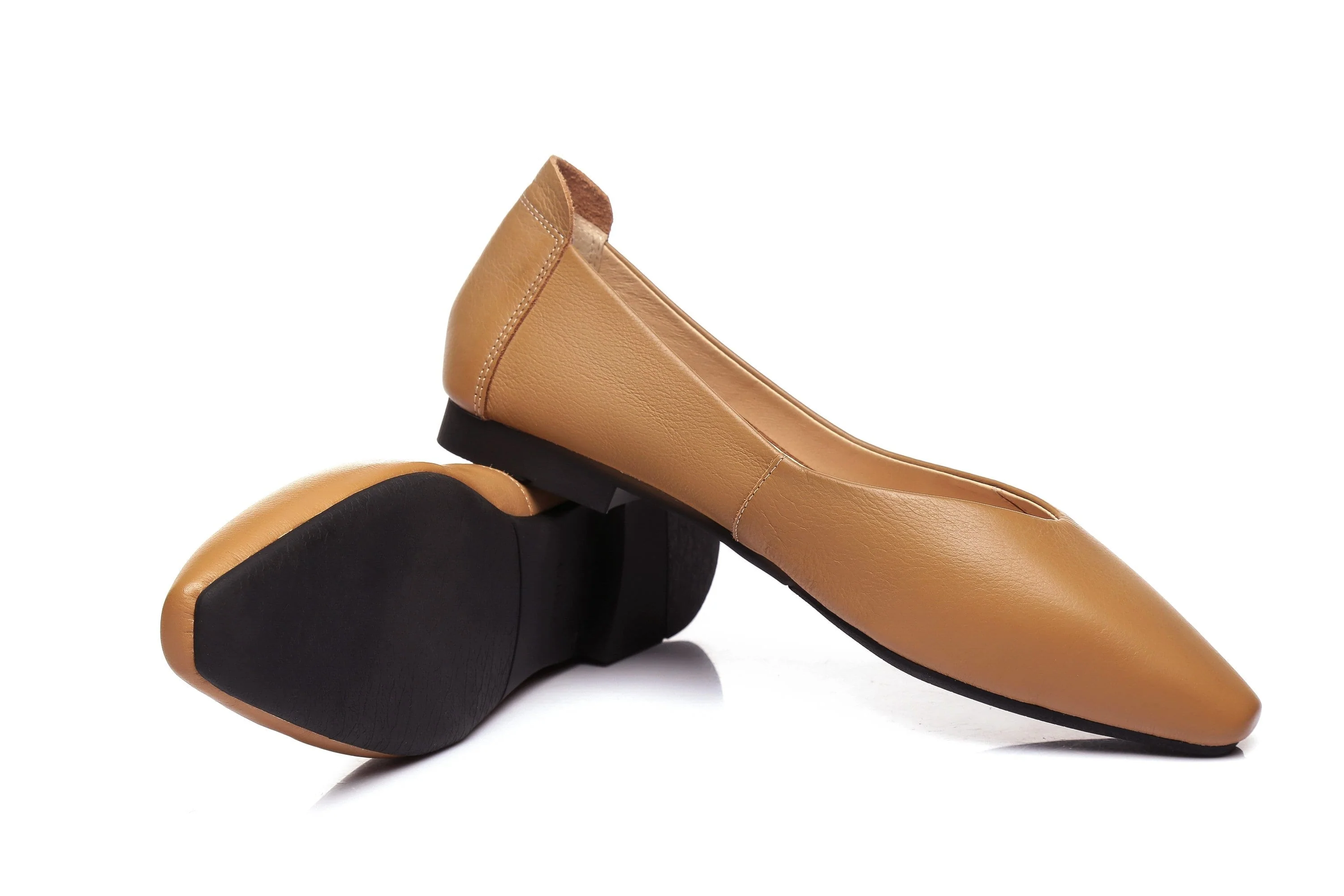 Everly Leather Pointed Toe Ballet Flats - Image 23