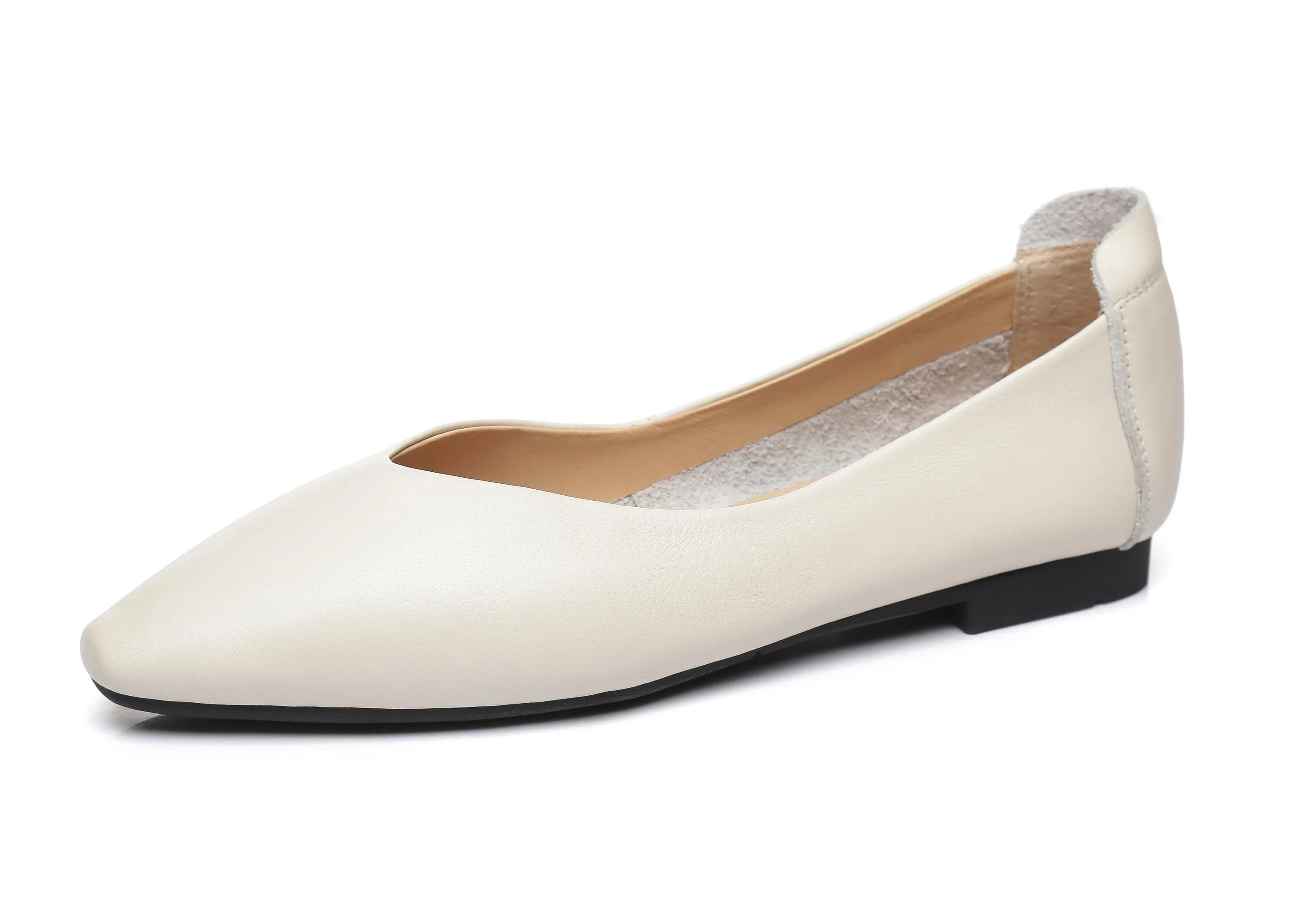 Everly Leather Pointed Toe Ballet Flats - Image 9