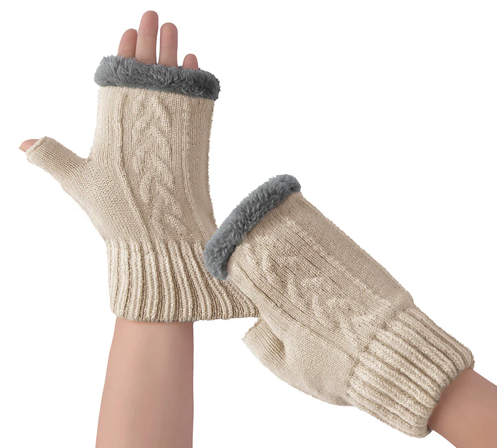 Fingerless Ultra Plush Knit Gloves - Image 13