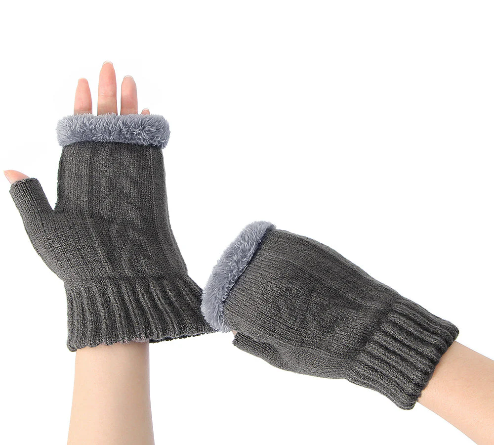 Fingerless Ultra Plush Knit Gloves - Image 25