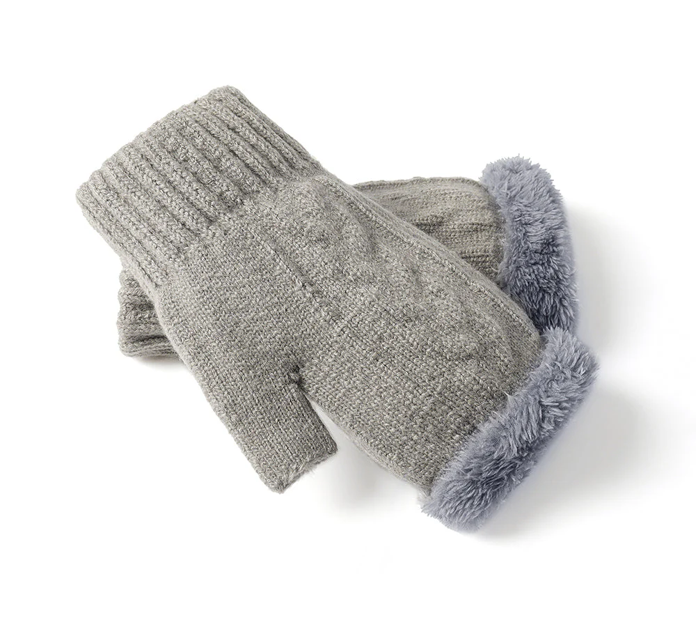 Fingerless Ultra Plush Knit Gloves - Image 3