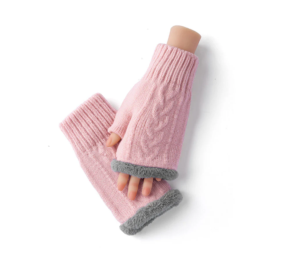 Fingerless Ultra Plush Knit Gloves - Image 42