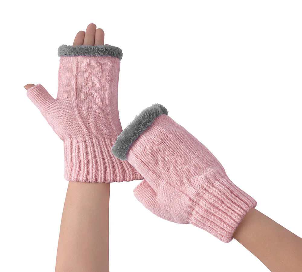 Fingerless Ultra Plush Knit Gloves - Image 43