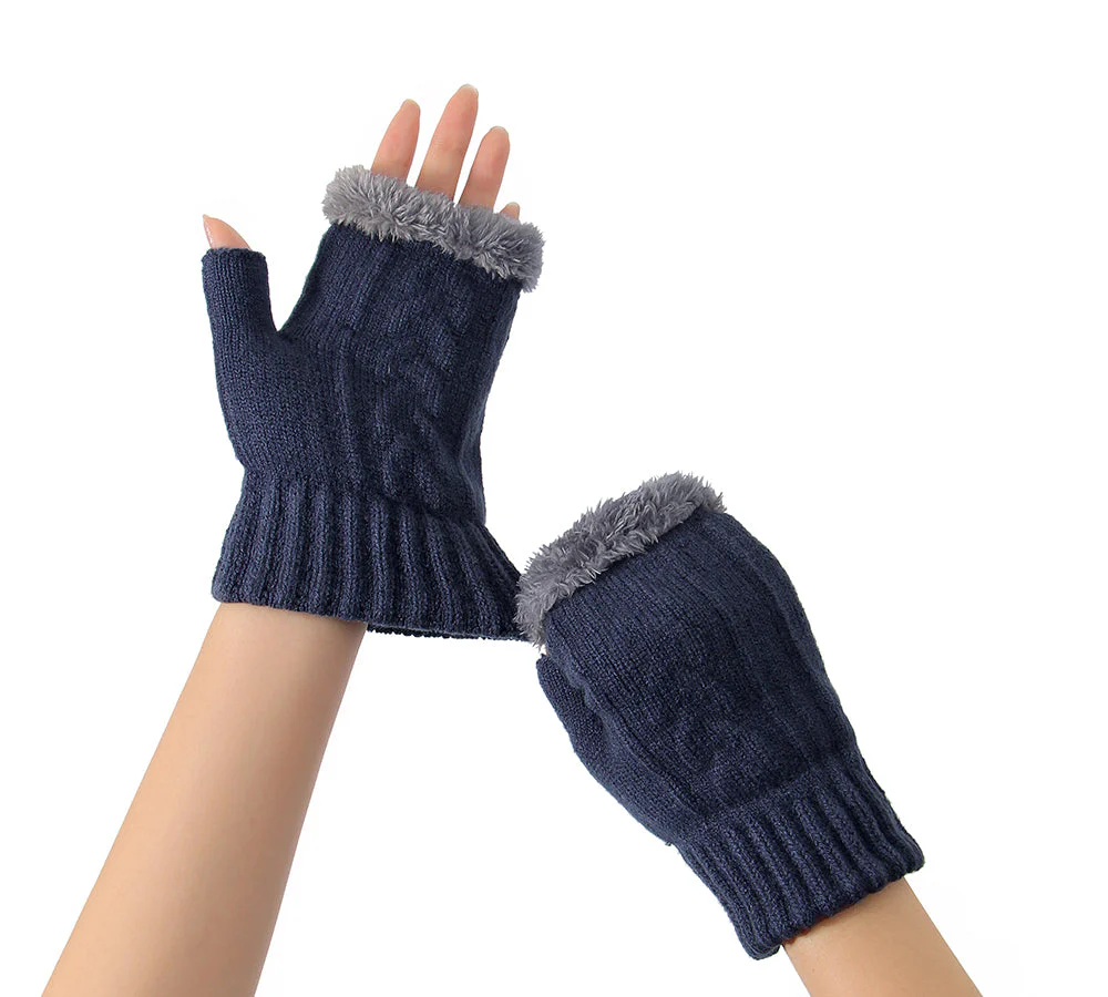 Fingerless Ultra Plush Knit Gloves - Image 49