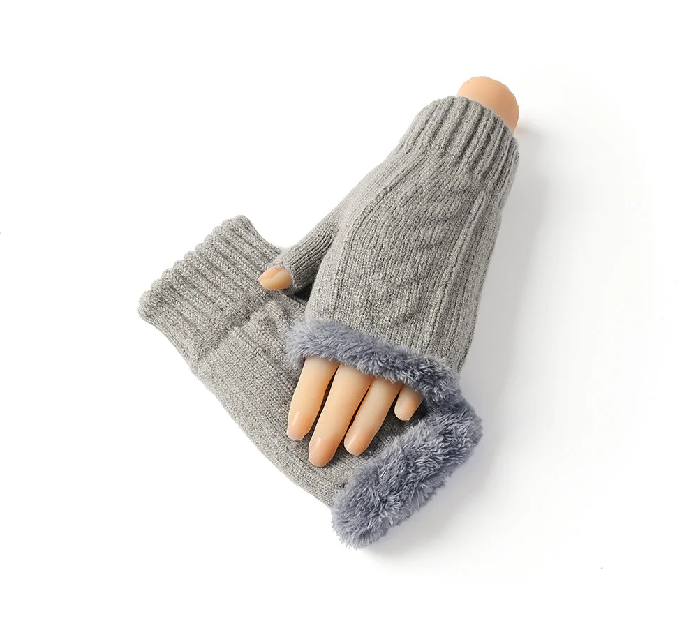Fingerless Ultra Plush Knit Gloves - Image 6