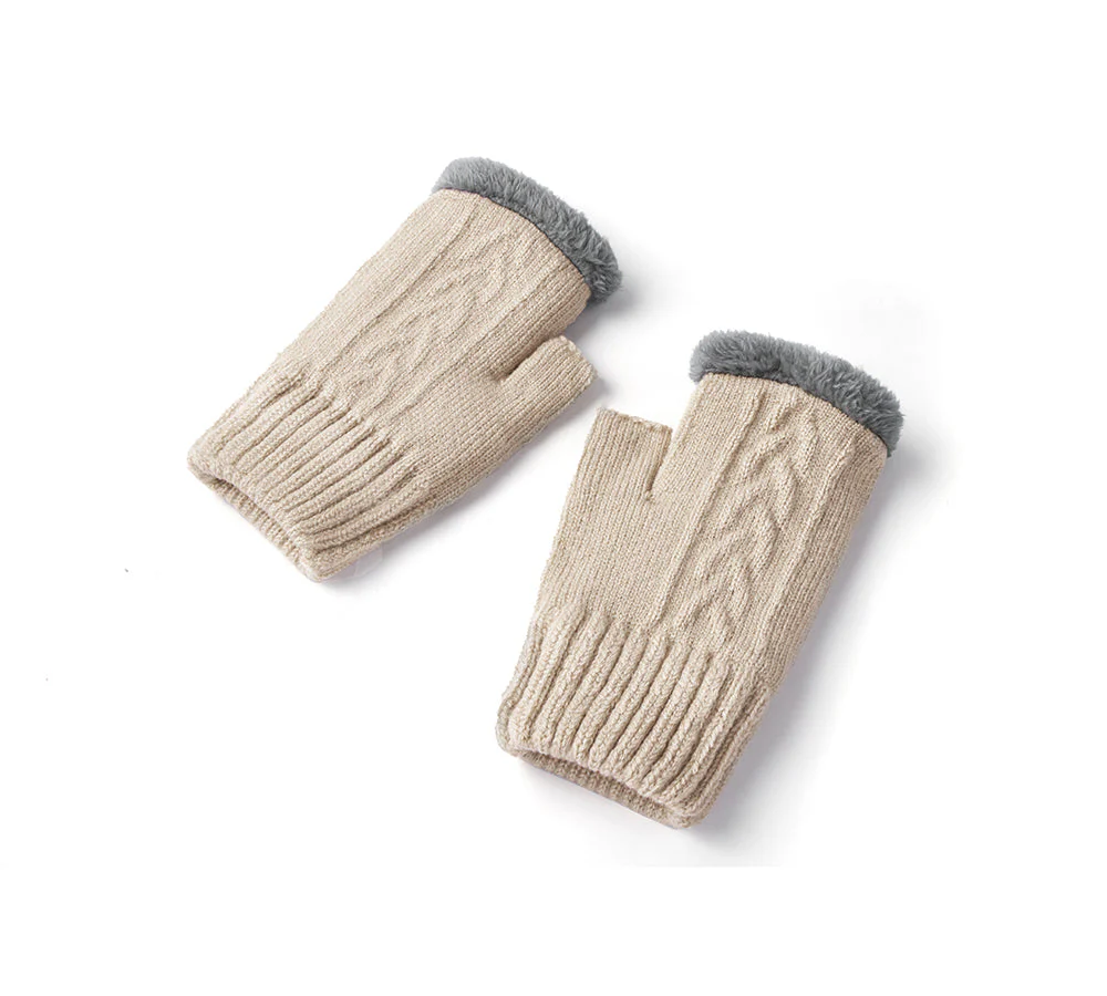 Fingerless Ultra Plush Knit Gloves - Image 8