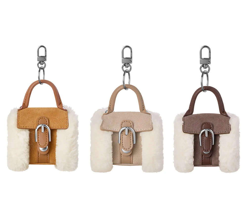 Fluffy Bag Charm Mini Case Nori