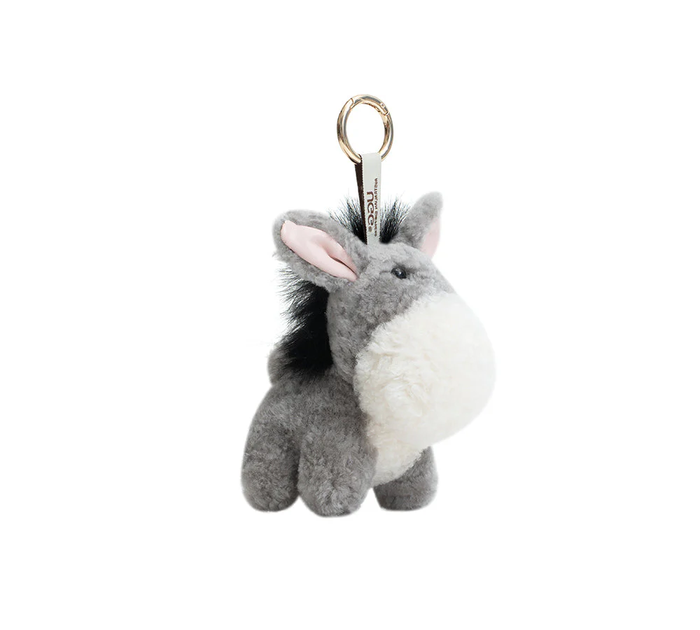 Fluffy Plush Donkey Companion Moofy Keyring - Image 4