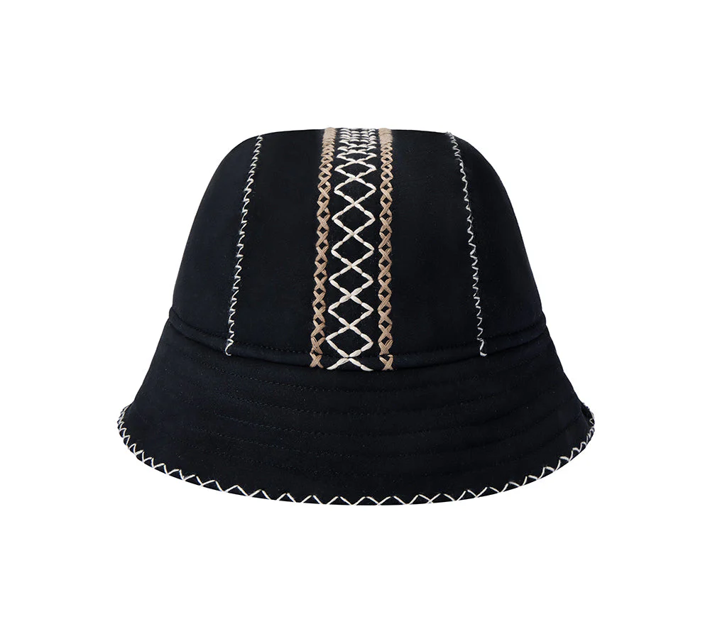 Fluffy Sheepskin Wool Bucket Hat Nuttoa - Image 9