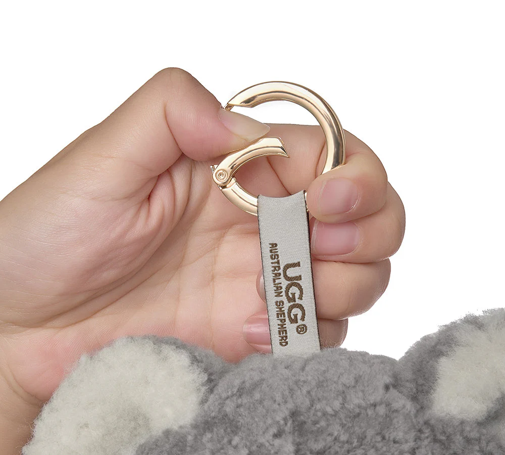 Fluffy Sheepskin Wool Koala Keyring Koobi - Image 6