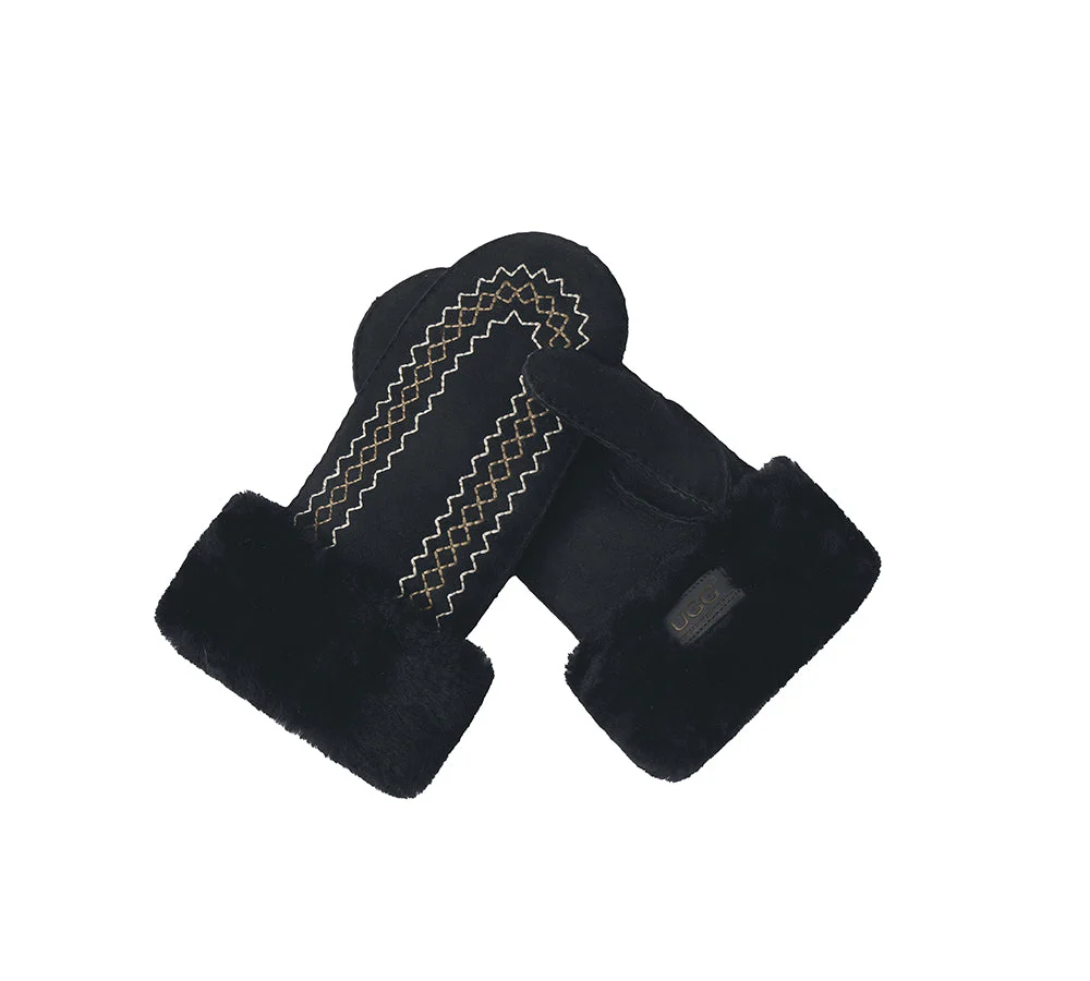 Fluffy Sheepskin Wool Mittens Nuttoa - Image 10