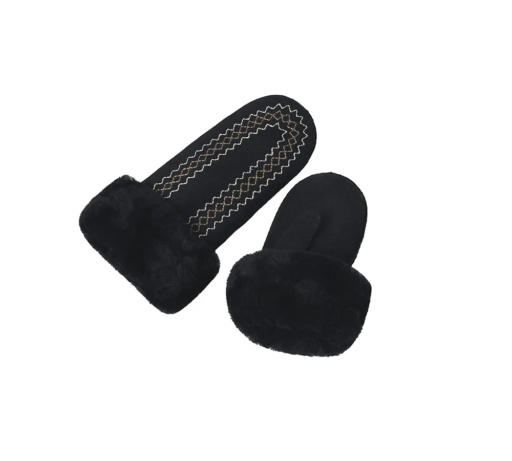 Fluffy Sheepskin Wool Mittens Nuttoa - Image 11