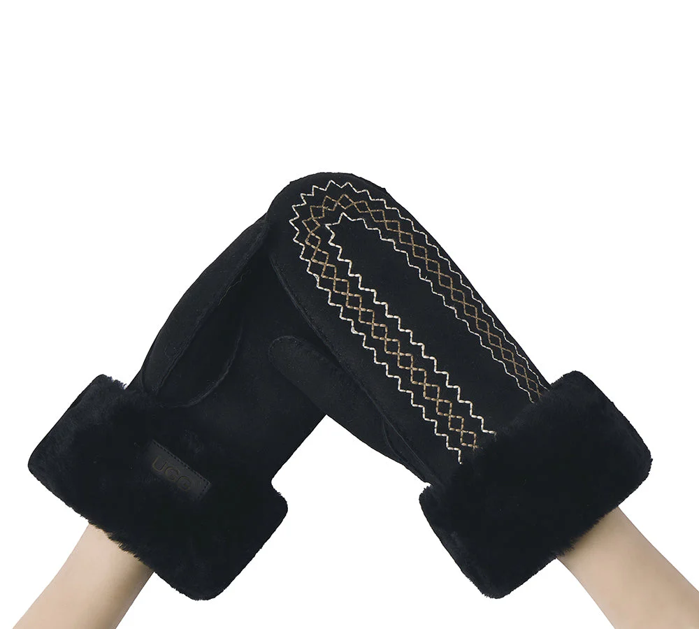 Fluffy Sheepskin Wool Mittens Nuttoa - Image 14