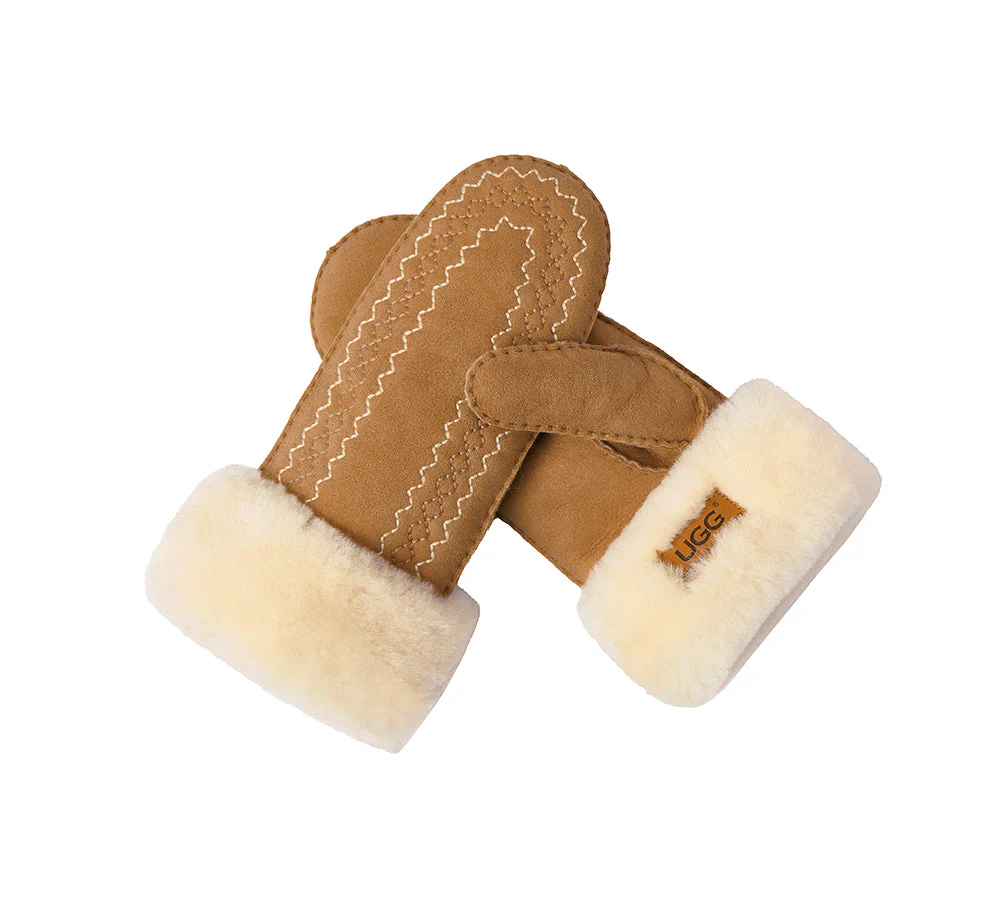 Fluffy Sheepskin Wool Mittens Nuttoa - Image 3