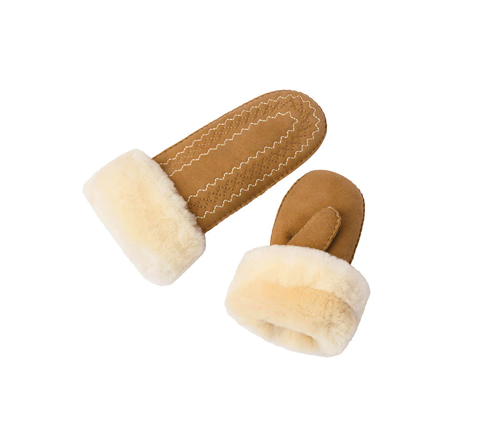Fluffy Sheepskin Wool Mittens Nuttoa - Image 4