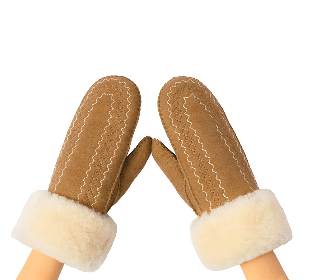 Fluffy Sheepskin Wool Mittens Nuttoa - Image 6