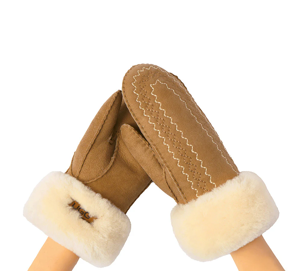 Fluffy Sheepskin Wool Mittens Nuttoa - Image 7