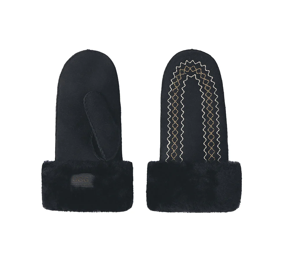 Fluffy Sheepskin Wool Mittens Nuttoa - Image 9