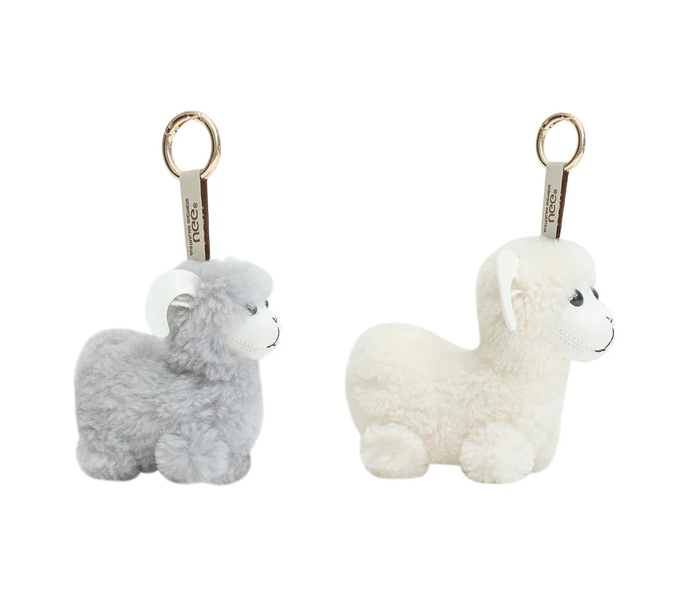 Fluffy Wool Sheep Puffle Keyring