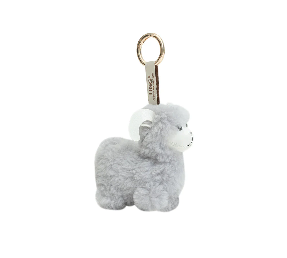 Fluffy Wool Sheep Puffle Keyring - Image 10