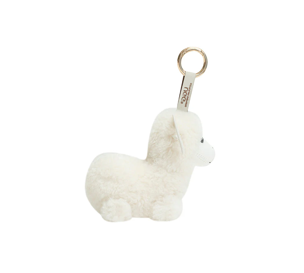 Fluffy Wool Sheep Puffle Keyring - Image 3