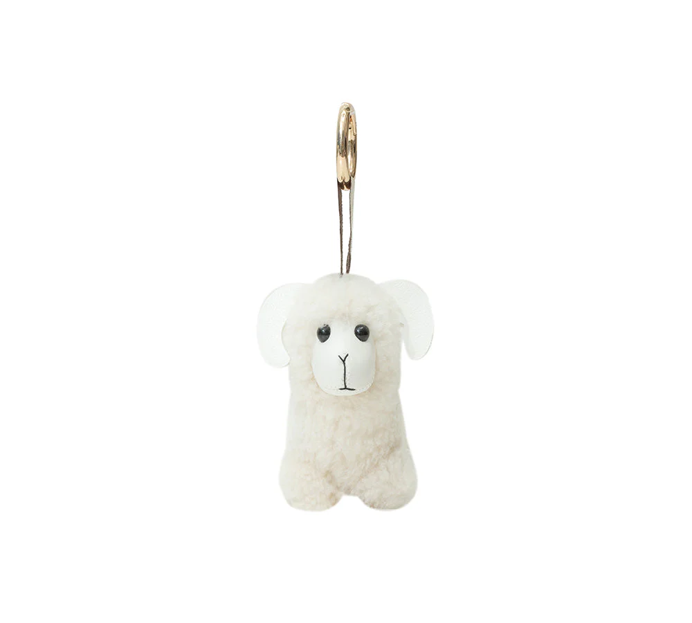 Fluffy Wool Sheep Puffle Keyring - Image 4
