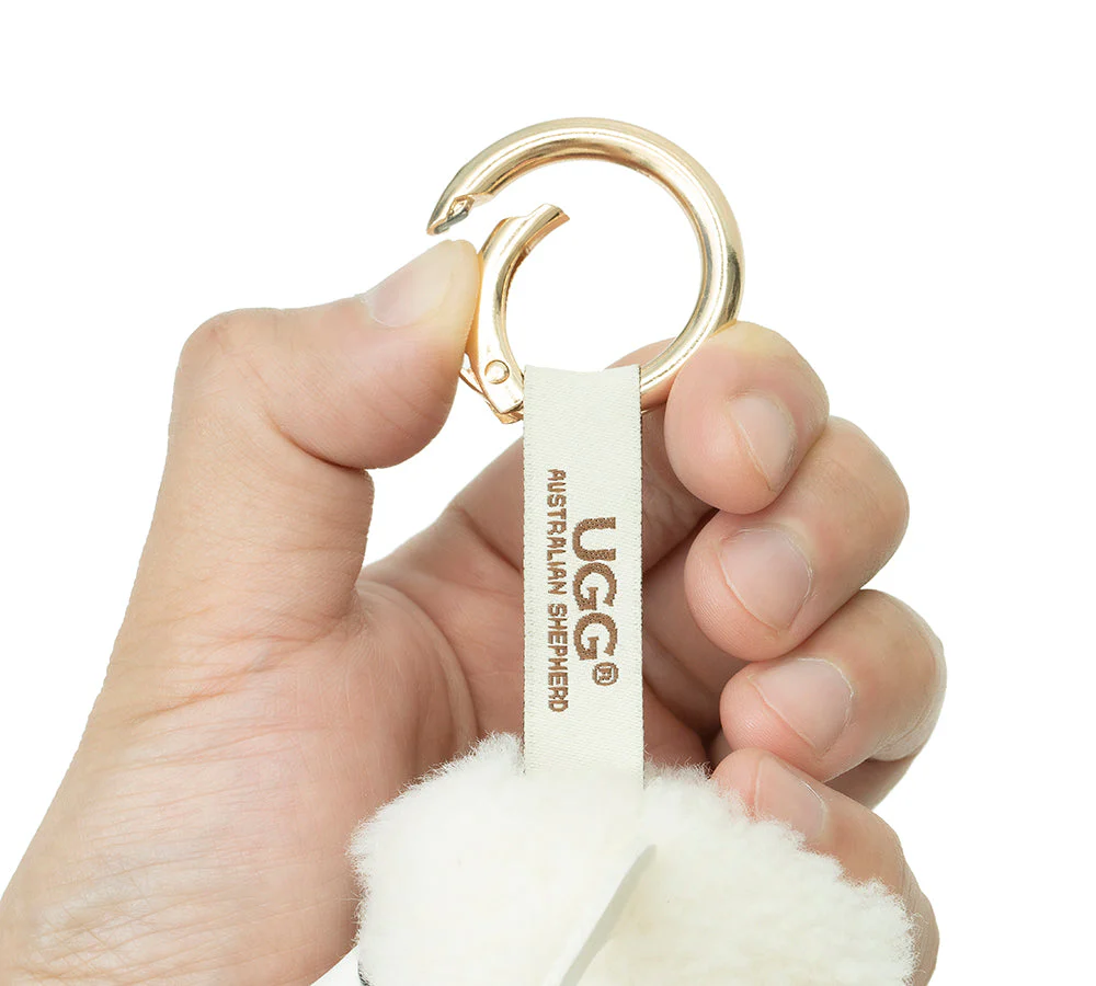 Fluffy Wool Sheep Puffle Keyring - Image 8