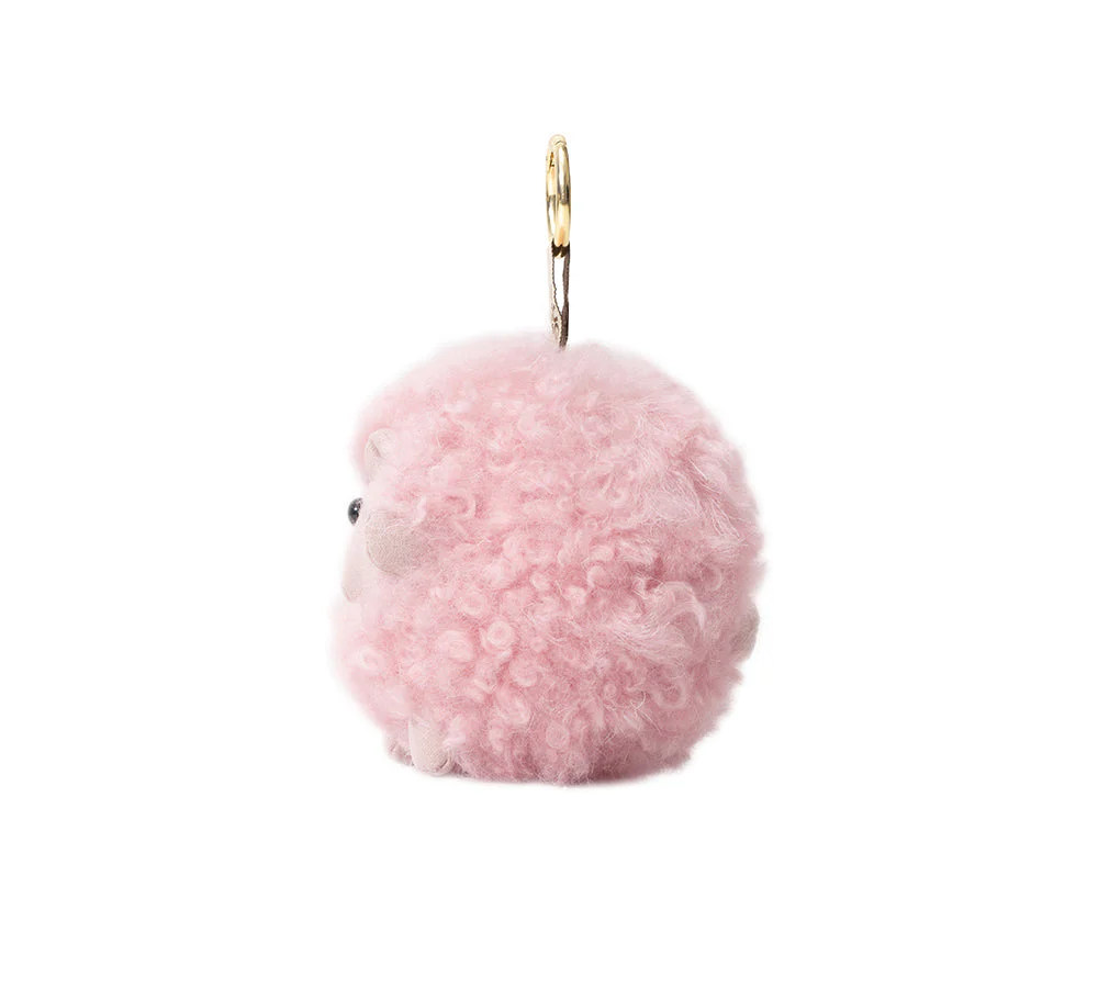 Fluffy Wool Sheep Roun Keyring - Image 11