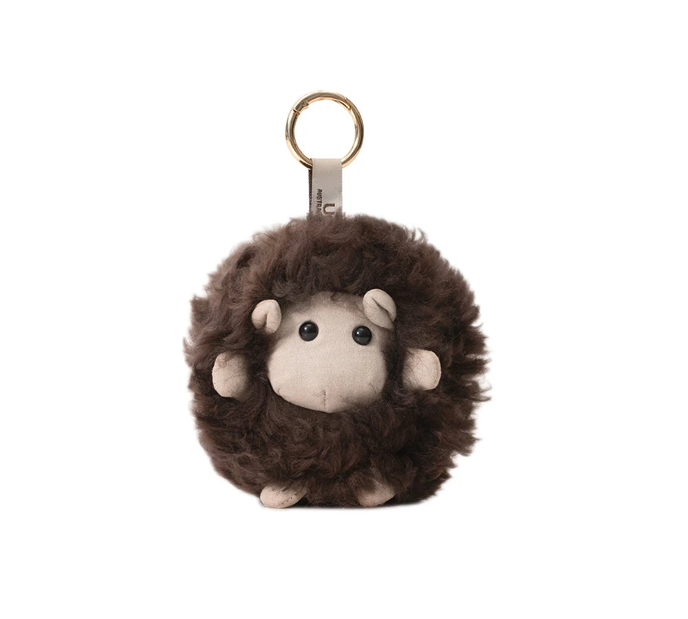 Fluffy Wool Sheep Roun Keyring - Image 15
