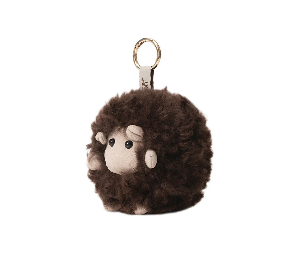 Fluffy Wool Sheep Roun Keyring - Image 16