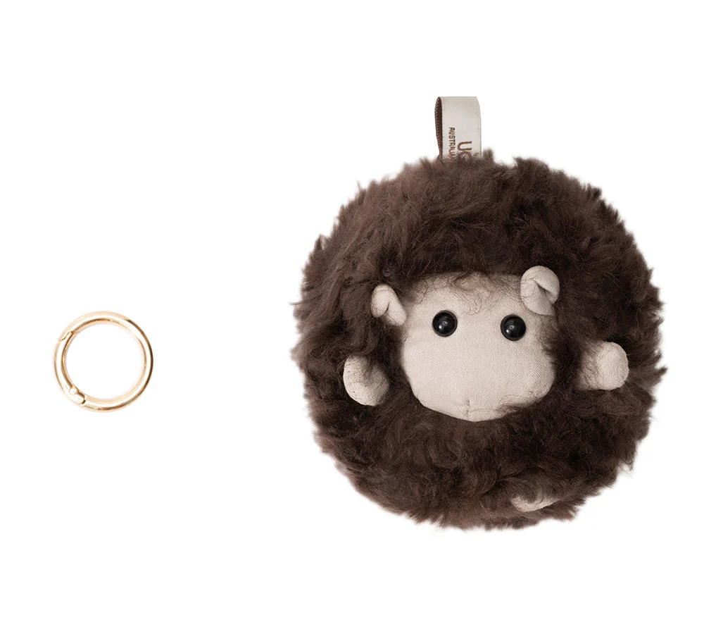 Fluffy Wool Sheep Roun Keyring - Image 20
