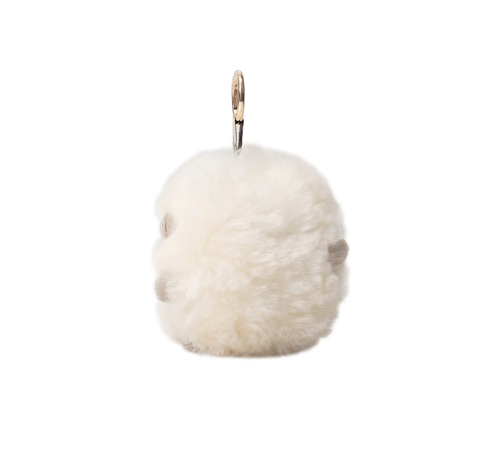 Fluffy Wool Sheep Roun Keyring - Image 4