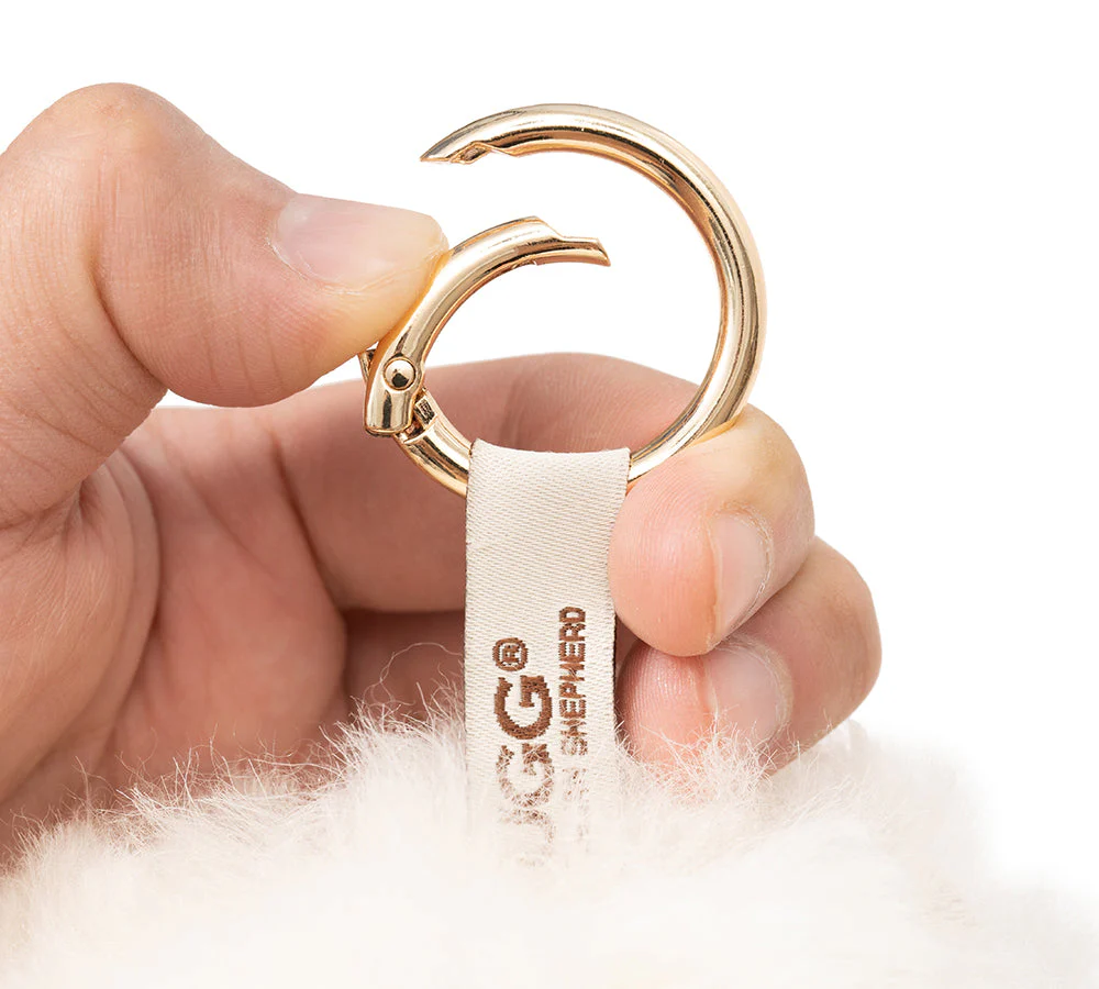 Fluffy Wool Sheep Roun Keyring - Image 8