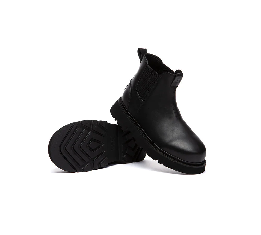 Men Boots Leather Black Chelsea Casual Shoes Dralen - Image 2