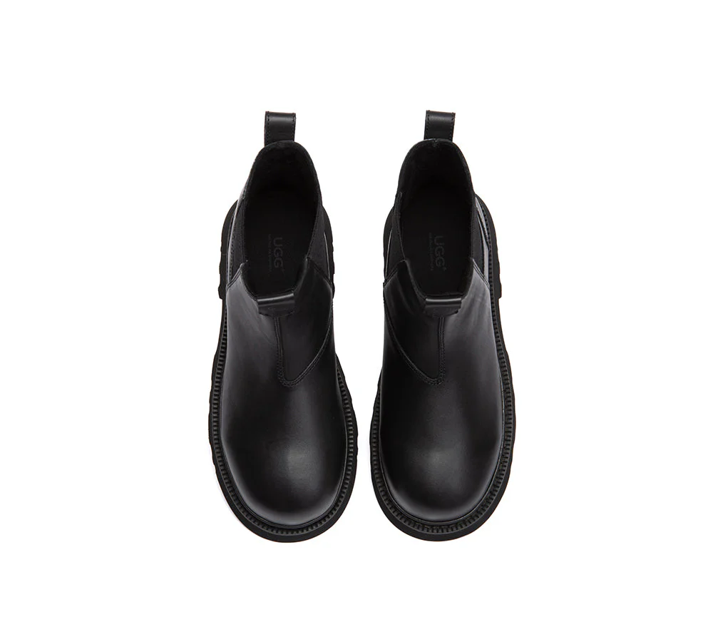 Men Boots Leather Black Chelsea Casual Shoes Dralen - Image 5