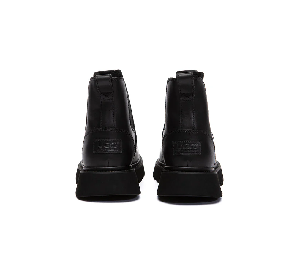 Men Boots Leather Black Chelsea Casual Shoes Dralen - Image 6