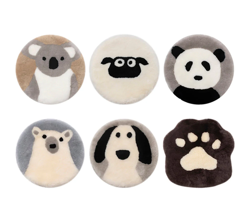 Round Australian Sheepskin Wool Cushion
