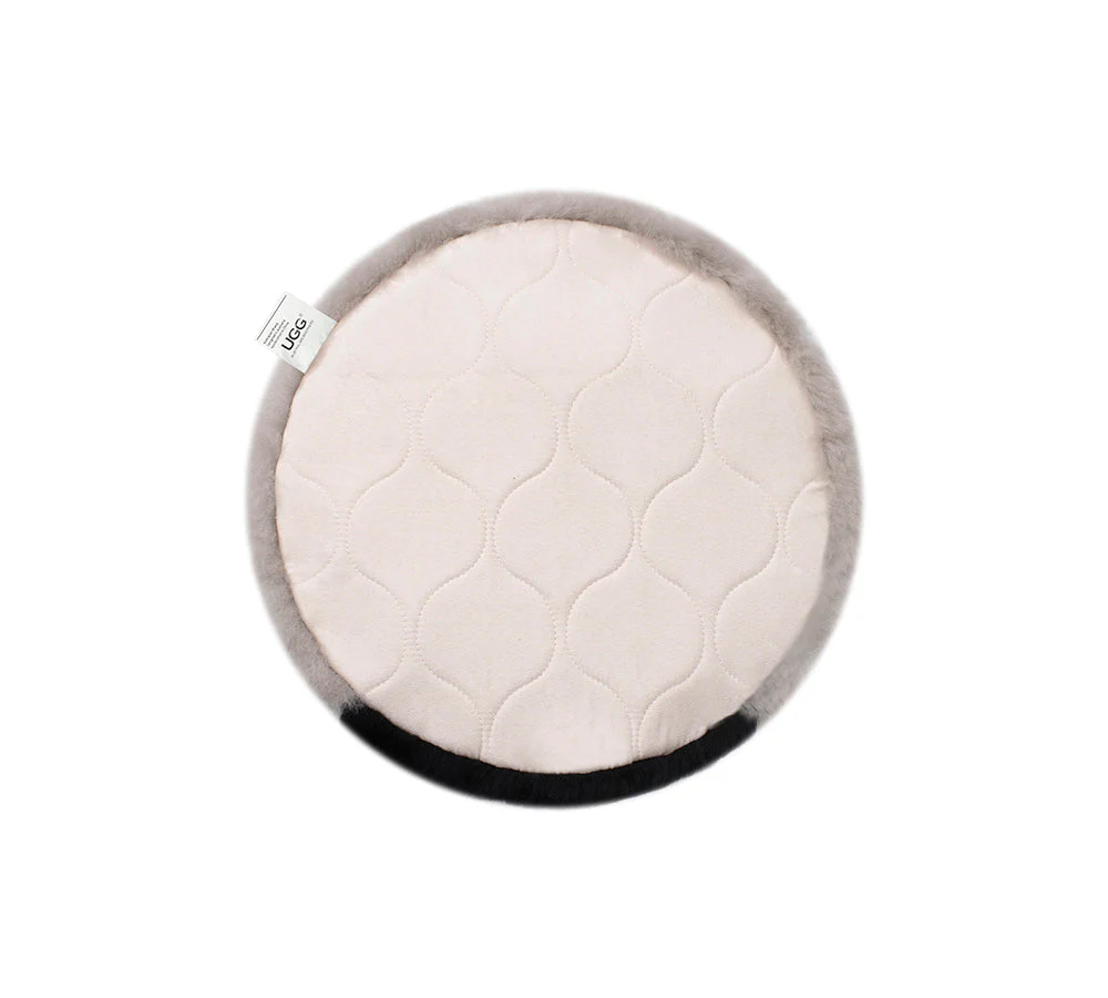 Round Australian Sheepskin Wool Cushion - Image 12