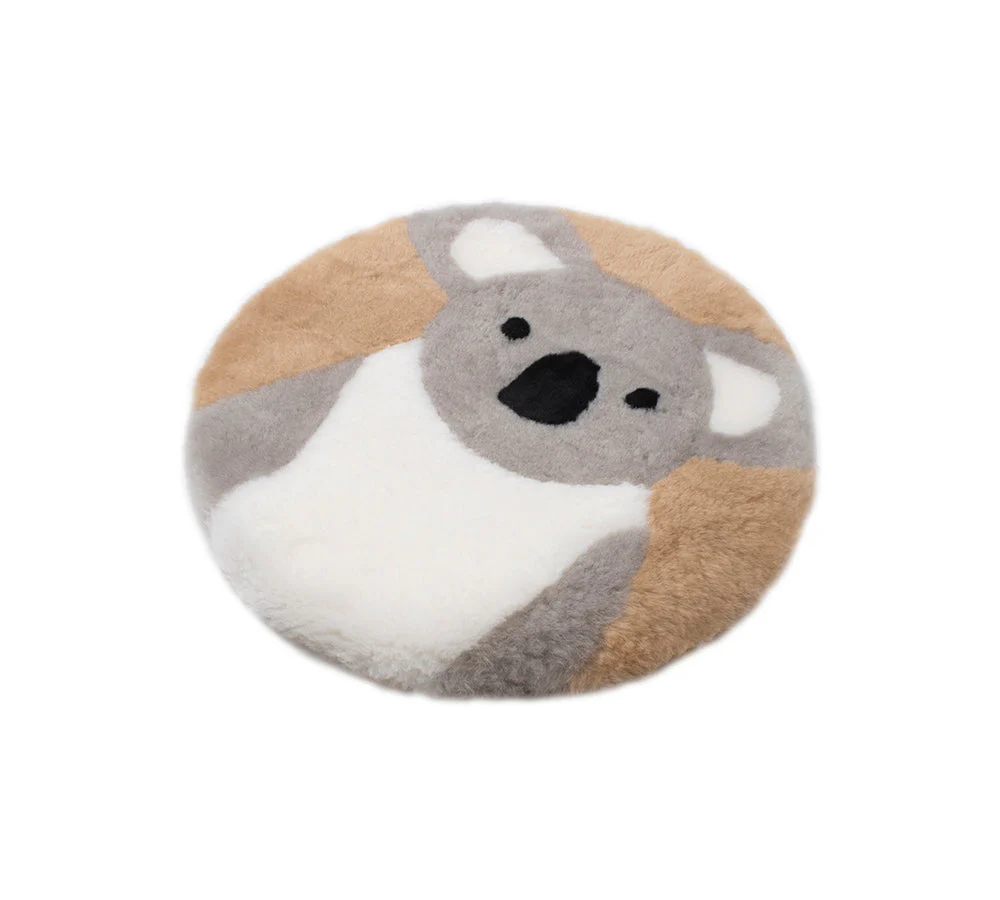Round Australian Sheepskin Wool Cushion - Image 3